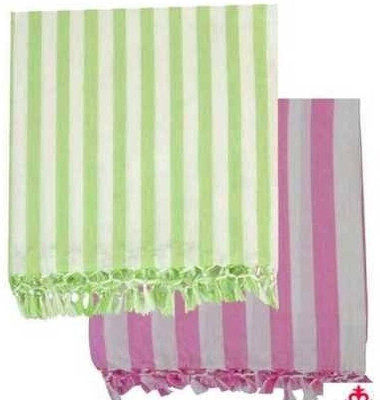 Aakriti Handloom 0 TC Cotton Single Striped Flat Bedsheet(Pack of 2, Green white, Red white)