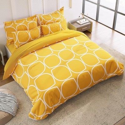 OLDENNA 250 TC Microfiber King Striped Fitted (Elastic) Bedsheet(Pack of 1, FITTED YELLOW ANDA)