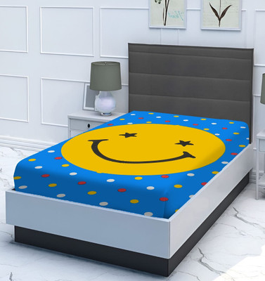Flipkart SmartBuy 144 TC Polycotton Single Printed Flat Bedsheet(Pack of 1, Blue ,Yellow)