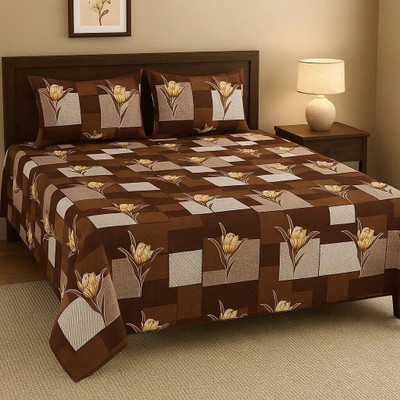 SCHp 320 TC Cotton Double Printed Flat Bedsheet(Pack of 1, B_9)