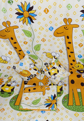 HOMYBEES Cotton Double Flat 280 TC Abstract Bedsheet(Pack of 1, Yellow, Orange, Green)