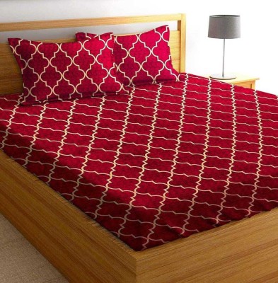 SHYAM 210 TC Polycotton Double Cartoon Flat Bedsheet(Pack of 1, Red)