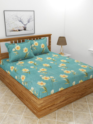 MORADO 210 TC Polycotton Queen Printed Flat Bedsheet(Pack of 1, Multicolor)