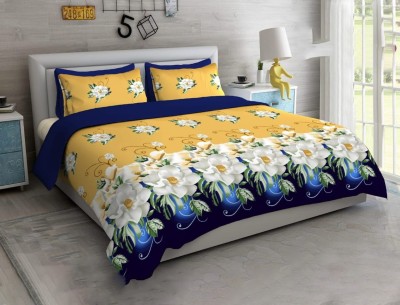 PROZONE 144 TC Polycotton Double Printed Flat Bedsheet(Pack of 1, Design 22)