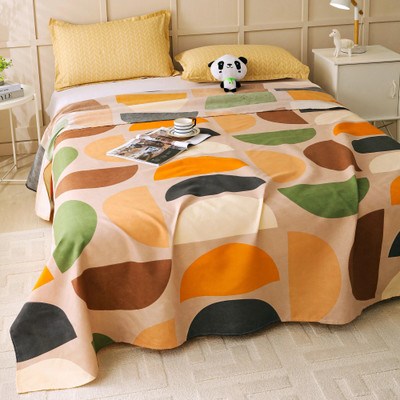 Story@home 180 TC Microfiber Double Printed Flat Bedsheet(Pack of 1, Cream)