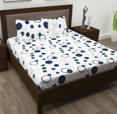 LOXICA 220 TC Microfiber King Printed Fitted (Elastic) Bedsheet(Pack of 1, Multicolor14)