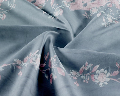 ROOMSTYLE 230 TC Cotton Single Printed Fitted (Elastic) Bedsheet(Pack of 1, Blue)