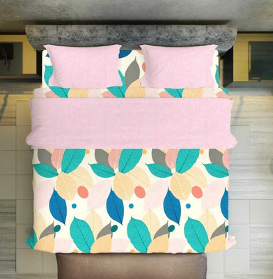 BREVARD Polycotton King Flat 210 TC Floral Bedsheet(Pack of 1, Multicolor)
