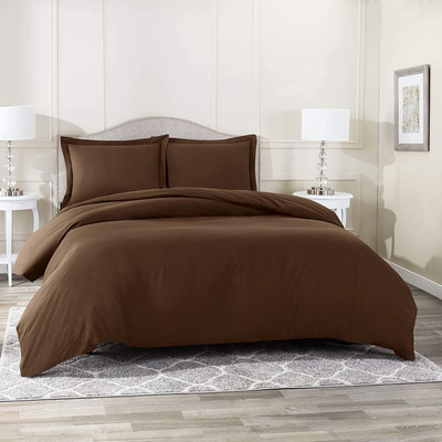 BELVOSTUM 250 TC Microfiber Double Solid Flat Bedsheet(Pack of 1, Brown)