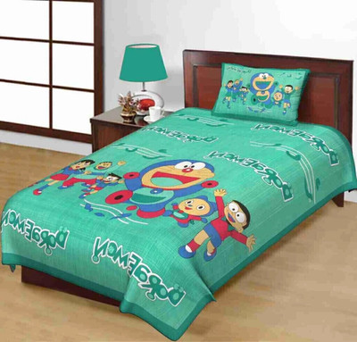 FAB HUB Cotton Single Flat 144 TC Jaipuri Prints Bedsheet(Pack of 1, Multicolor)