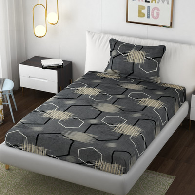 SCHp Woolen, Velvet Single Flat 240 TC Printed Bedsheet(Pack of 1, B_27)