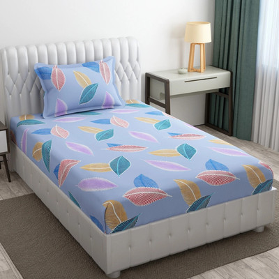 SRD 120 TC Cotton Single Printed Flat Bedsheet(Pack of 1, Purple)