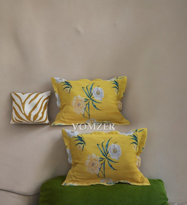 ROOMSTYLE Cotton Double Fitted (Elastic) 230 TC Floral Bedsheet(Pack of 1, White)