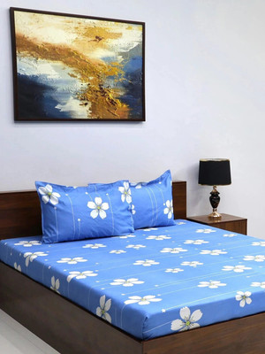 Bombay Dyeing Microfiber Queen Flat 144 TC Floral Bedsheet(Pack of 1, Lavender)