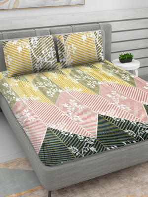 RRC 300 TC Woolen Double Printed Flat Bedsheet(Pack of 1, Dark Brown)