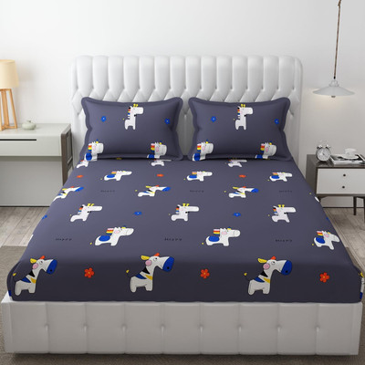 Freshfromloom 144 TC Microfiber Double Solid Flat Bedsheet(Pack of 1, Multi-Color 3)