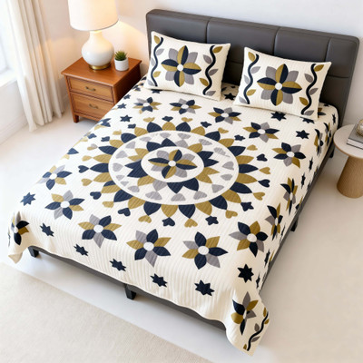 Loomweft Cotton King Flat 300 TC Printed Bedsheet(Pack of 1, Patta Circle)