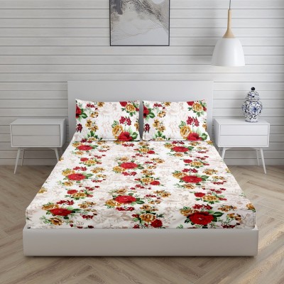 PROZONE 144 TC Polycotton Double Printed Flat Bedsheet(Pack of 1, Design 17)