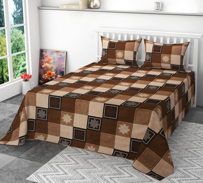 SCHp Cotton Double Flat 320 TC Printed Bedsheet(Pack of 1, B_21)