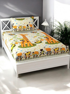 HOMYBEES 220 TC Cotton Single Cartoon Flat Bedsheet(Pack of 1, MULTI-8)