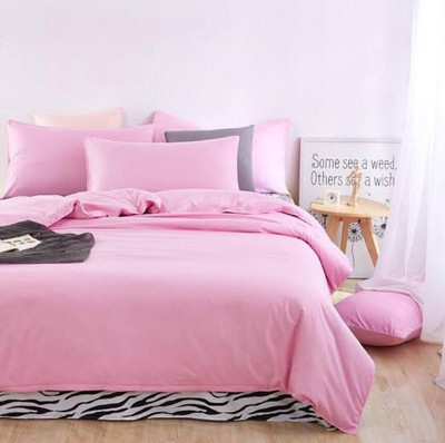 Zyora Cotton Double Flat 500 TC Solid Bedsheet(Pack of 1, Pink)