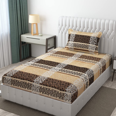 hargunz 144 TC Polycotton Single Printed Flat Bedsheet(Pack of 1, Multicolor)
