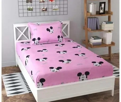 Decorum 204 TC Microfiber Single Printed Flat Bedsheet(Pack of 1, Multicolor)