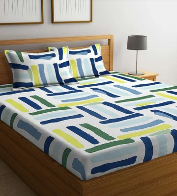JBTC 220 TC Cotton Double Solid Fitted (Elastic) Bedsheet(Pack of 1, Multicolor)