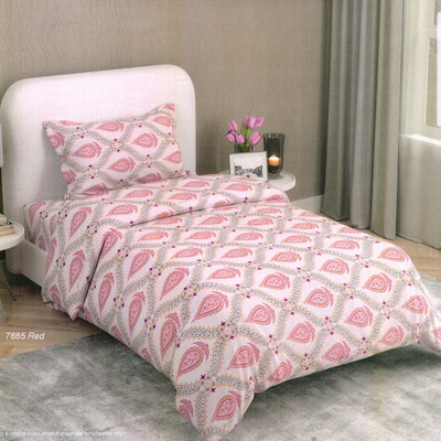 Bombay Dyeing Cotton Single Flat 144 TC Floral Bedsheet(Pack of 1, Red)
