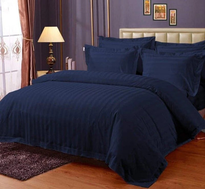 kashmya 220 TC Cotton Double Printed Flat Bedsheet(Pack of 1, Blue)