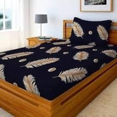 THE GRACE 195 TC Polyester Single, Single, Single Abstract Flat Bedsheet(Pack of 1, DESIGN-70)