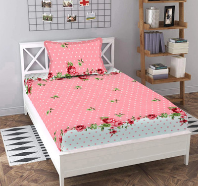 BLUEDOT 230 TC Microfiber Single Geometric Flat Bedsheet(Pack of 1, Multicolor)
