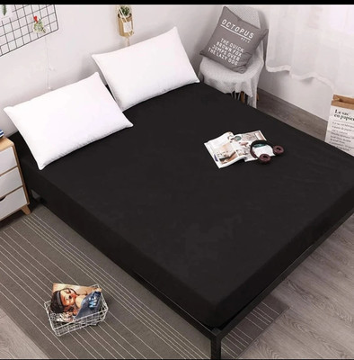 Sovereign 10 TC Polyester King Solid Flat Bedsheet(Pack of 1, Black)