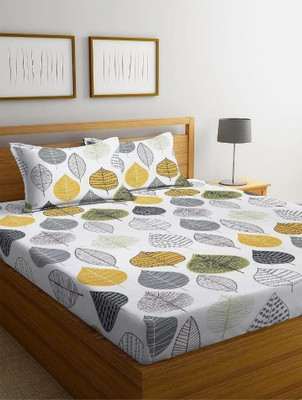 Ishantex World 210 TC Microfiber Double Floral Fitted (Elastic) Bedsheet(Pack of 1, Multicolor)