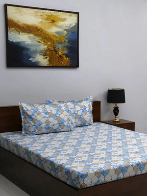 Bombay Dyeing Microfiber Double Flat 164 TC Floral Bedsheet(Pack of 1, Grey)