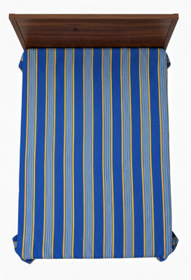 MAHAMAYA FABRICS & FASHION Cotton Single Flat 210 TC Striped Bedsheet(Pack of 1, Blue)
