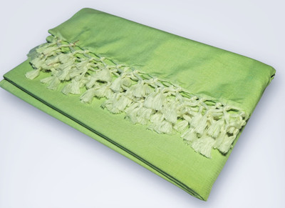 Amma Trenz Cotton, Silk Single Flat 200 TC Solid Bedsheet(Pack of 1, Light Green)