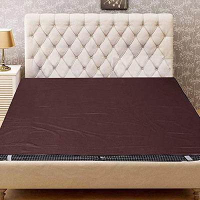 golden leaf 200 TC Polyester Double Solid Flat Bedsheet(Pack of 1, Brown)