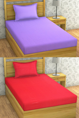 BROMWICK 220 TC Microfiber Single Solid Flat Bedsheet(Pack of 1, Multicolor)