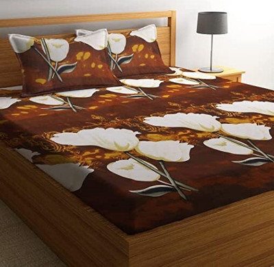 ANIKET 180 TC Polycotton Double Printed Flat Bedsheet(Pack of 1, Multicolor)