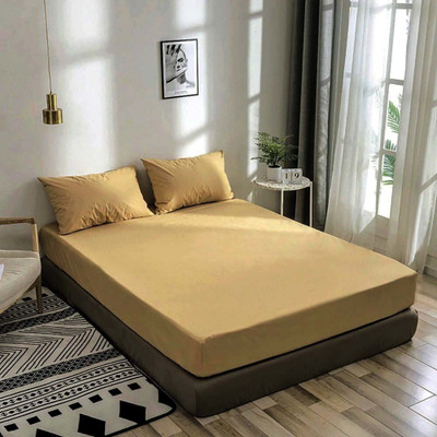 Optra 180 TC Microfiber Single Solid Flat Bedsheet(Pack of 1, Beige)