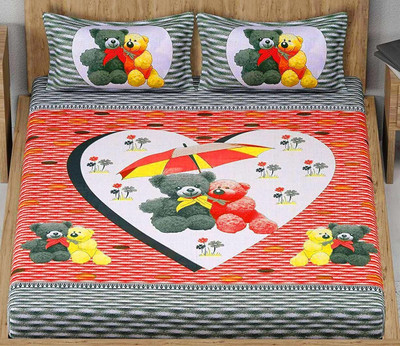 Homeline 104 TC Cotton Double Jaipuri Prints Flat Bedsheet(Pack of 1, Multicolor)