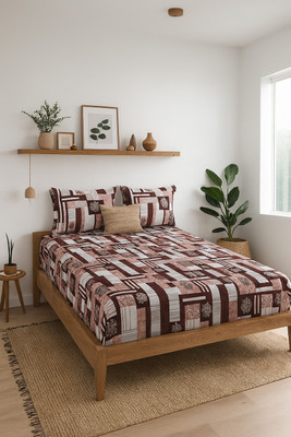 SCHp Cotton Double Flat 320 TC Printed Bedsheet(Pack of 1, B_14)