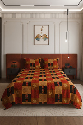 SCHp Cotton Double Flat 320 TC Printed Bedsheet(Pack of 1, B_36)