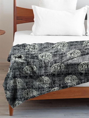 RRC 144 TC Woolen Single Printed Flat Bedsheet(Pack of 1, Black)