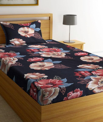 BeddingZone 144 TC Polycotton Single Printed Flat Bedsheet(Pack of 1, Multicolor)
