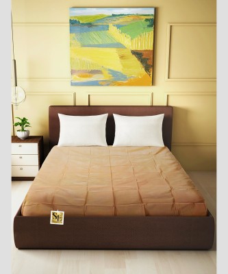 Saksham Enterprises 210 TC PVC Double Self Design Flat Bedsheet(Pack of 1, Sandstone (Thin PVC Sheet))