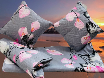 Lklovebedsheet 140 TC Cotton Double 3D Printed Flat Bedsheet(Pack of 1, Gray)