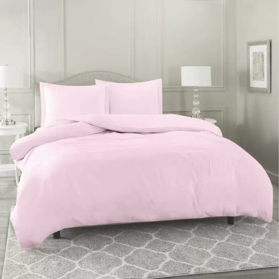 Hardeep Microfiber Queen Flat 300 TC Solid Bedsheet(Pack of 1, Baby Pink)