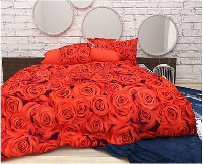 Aciloc Polycotton Double Flat 160 TC Printed Bedsheet(Pack of 1, Multicolor)